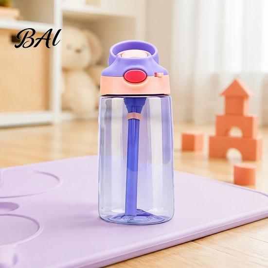Anti Choking Training Bottle for Kids Cartoon Sippy Cup, 470ml Water with Straw Adjustable Strap, Pop Up Toddler Lid Flip Top Tumbler School, Portable