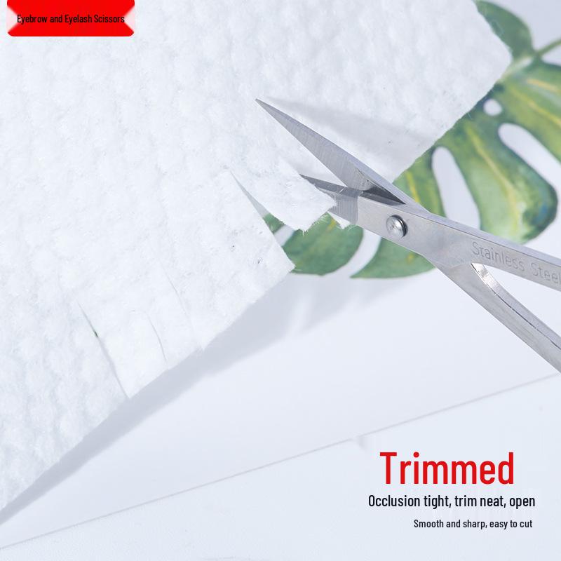 Stainless Steel Beauty Scissors: Eyebrow, Nose Hair Trimming, Eye Makeup; Small, Curved, Round Head.