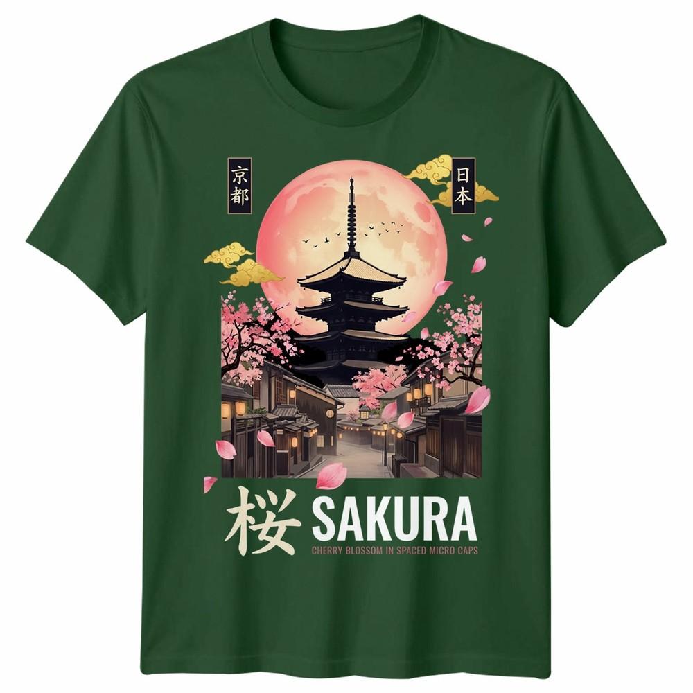 Kyoto Inspired Japanese Unisex T Shirt Tokyo Japan Temple Art Graphic Tee