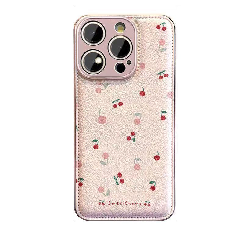 Pink Cherry Autumn Is Suitable for Oppo Xiaomi 14/15 Redmi K80vivos30 All-inclusive Anti-drop Mobile Phone Case.