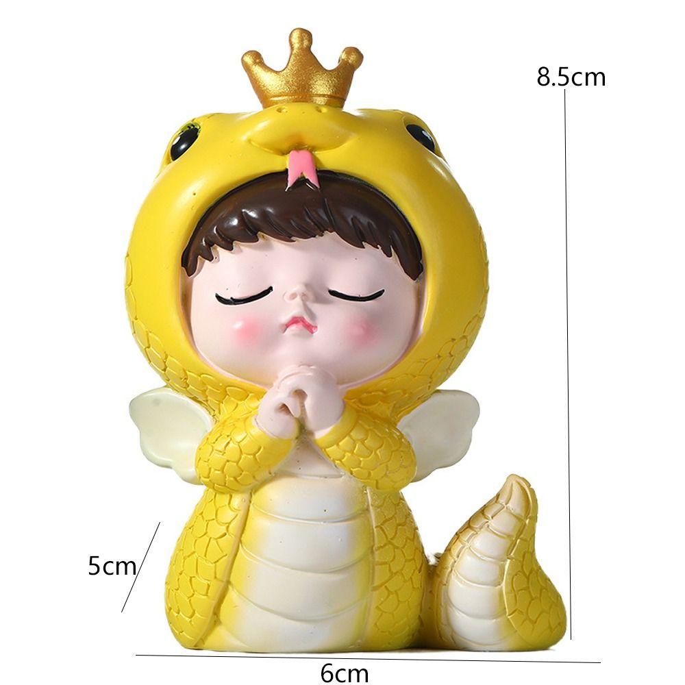 Resin Crafts Zodiac Snake Figurine Small Mini Snake Ornament  Office Accessories