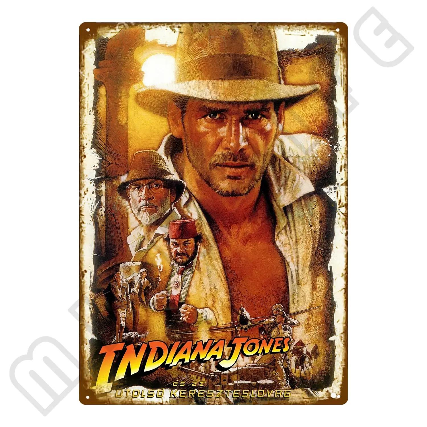 

Классические киноплакаты Индиана Джонс и Последний крестовый поход Металлический постер Металлическая жестяная вывеска Декор для спальни и дома Винтажные настенные таблички 20x30cm（7.8x11.8inch）