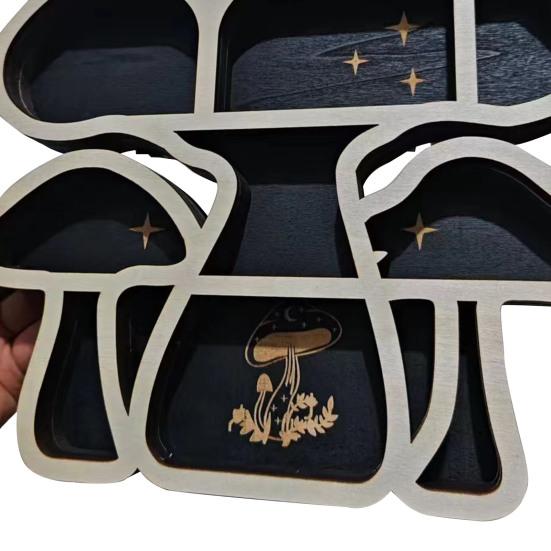 Yousheng Holz-Ausstellungsregal, Wandmontage, Pilz-Regal, rustikales schwebendes Pilz-Regal zur Präsentation von Kristall-Edelstein-Steinkerzen