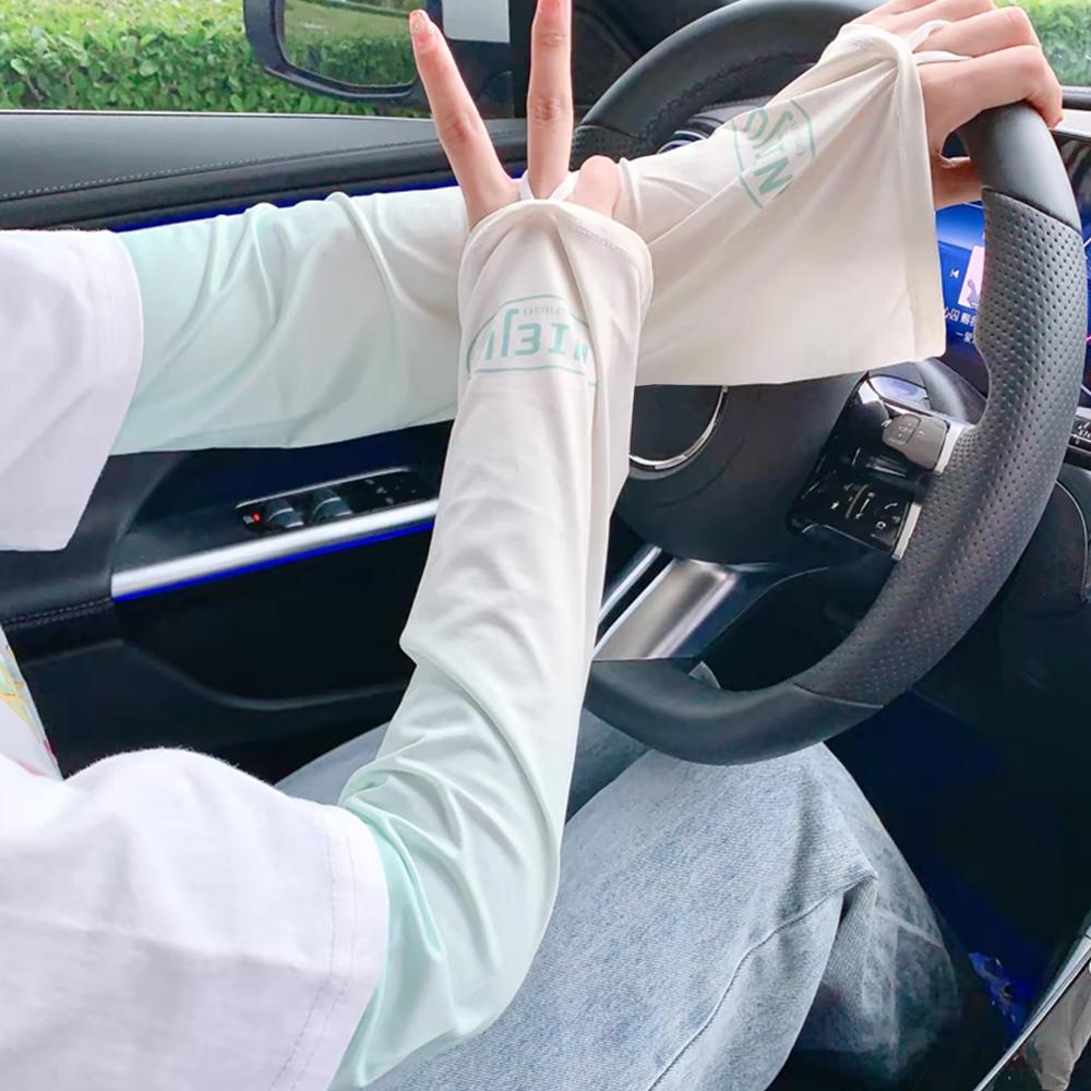 New Large Size Arm Sleeves Women Men Driving Cycling UV Protection Sleeves Summer Ice Sleeve Gloves Loose Breathable Arm Cover
