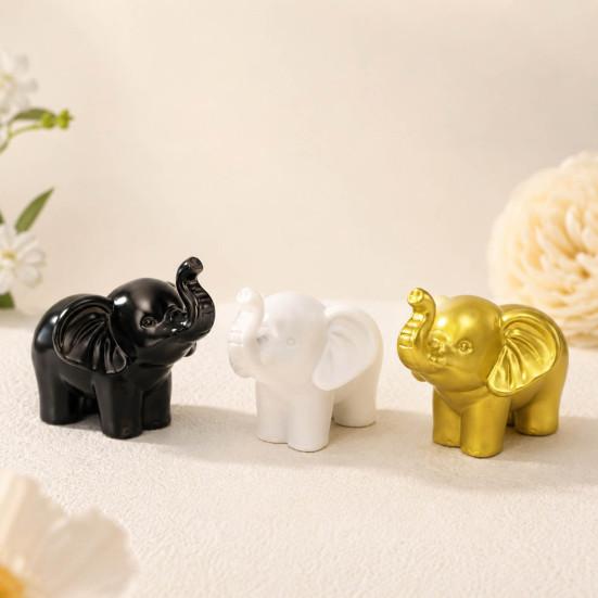 Minimalist Room Decor Accessories Mini Resin Elephant Figurine, Good Luck Statue Tabletop Decor, Decorative Desktop Small Ornament for Home