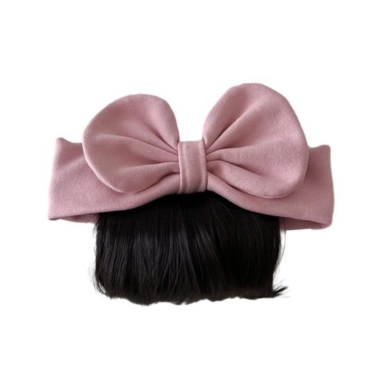 Baby Wig Headband with Bow Design Realistic Simulated Hair Material Secure Elastic Strap Baby Costume Hairband