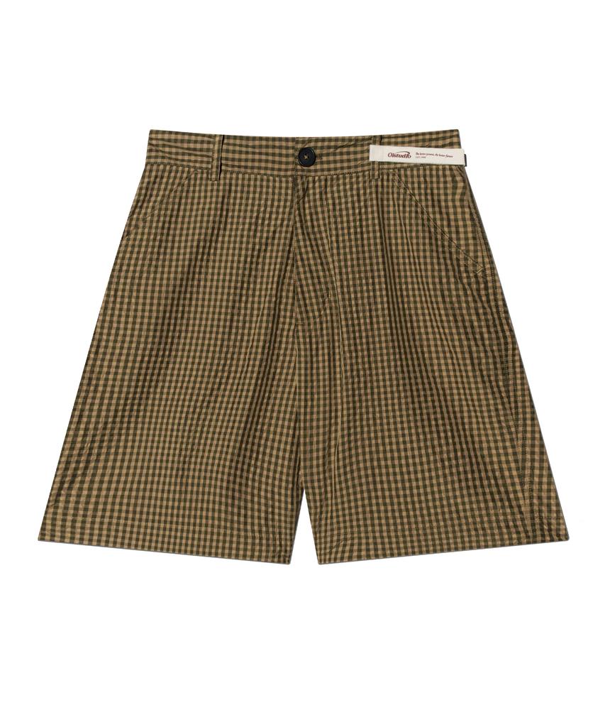 OIOI COLLECTION Cosmo Label Check Pants_Brown