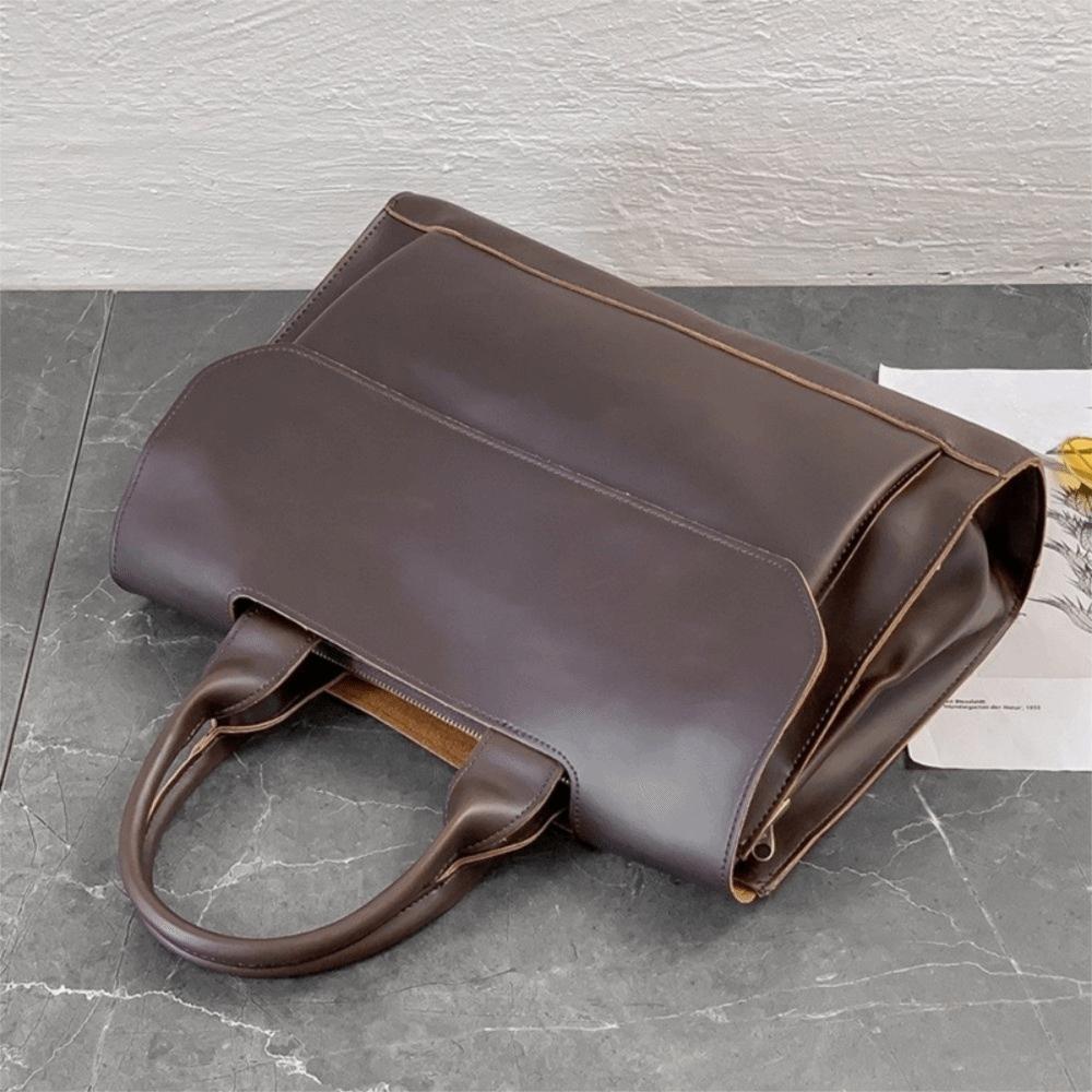 Retro PU Leather Men s Briefcase Business Handheld Shoulder Bag Large Capacity Computer Bag Men Messenger Bags кофейный