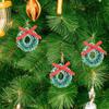24Pcs Mini Christmas Wreaths 1 Inch Xmas Tree Wreaths Artificial Miniature Frost Sisal Christmas Tree Wreaths for Dollhouse Embellishments for
