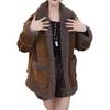 Women's Mid-Length Fleece-Lined Lambswool Jacket - Warm & Stylish for Autumn/Winter
