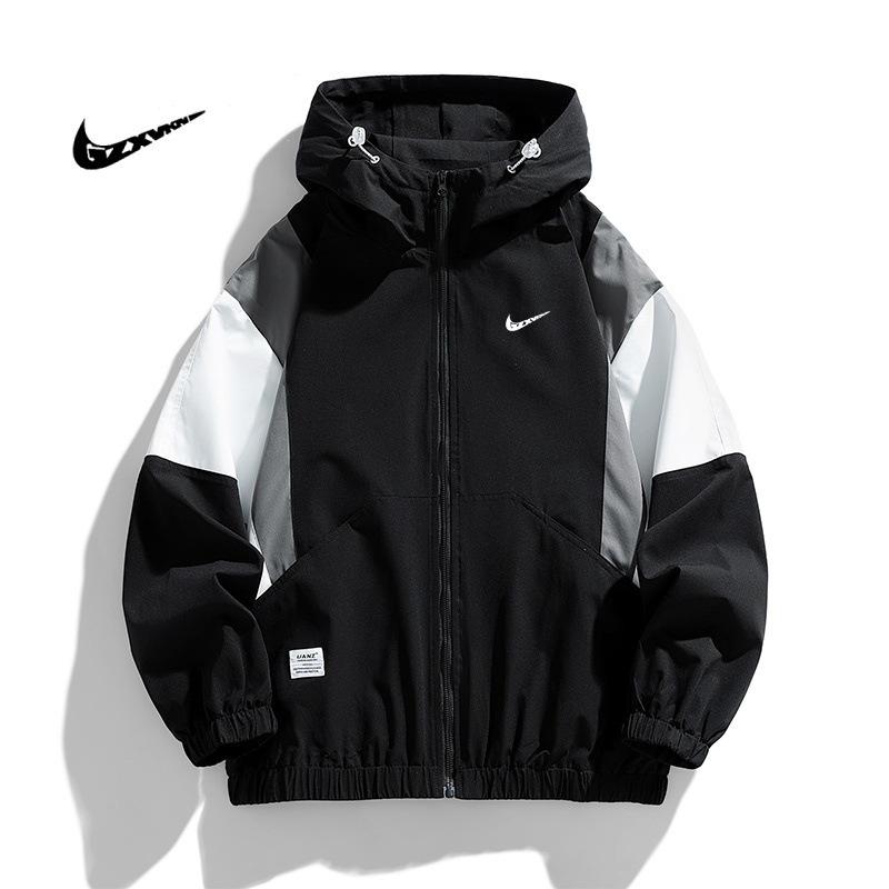 Herren Colorblock Kapuzenjacke - Winddicht, Warm, Lässiger Arbeitskleidungsstil für Frühling & Herbst