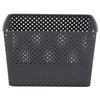 Large Gray Resin Wicker Storage Bin Lightweight Organizing Baskets with Handles Home Storage Solution Toy Book Organizer