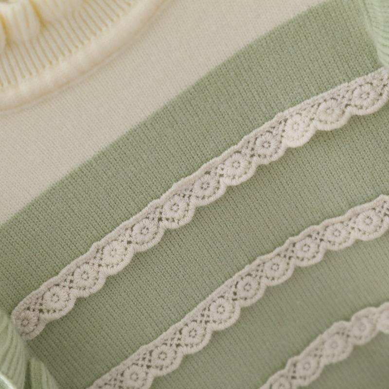 Mädchen Pullover Rundhals Neu Gestrickt Zweiteiliges Set Süß und Niedlich Kleines Mädchen Hosen Set