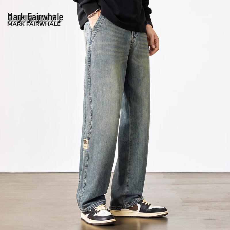 Mark Fairwhale Herren Locker Gerade Gewaschene Denim Jeans