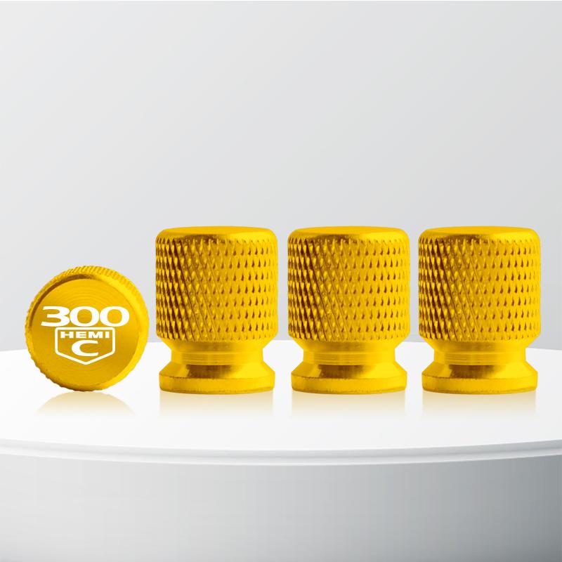 Aluminum 300 HEMI C Logo Car Wheel Tire Valve Stem Caps Tyre Valve Covers For Chrysler 300C 300E Concorde Eagle Dodge 4pcs ZZ9