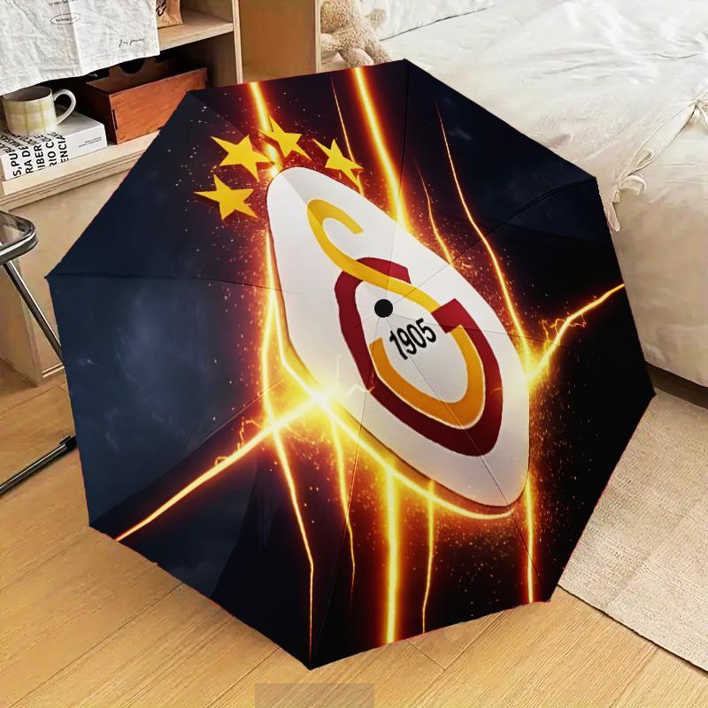Galatasaray Football Club Automatic Folding Umbrella - 8-Rib Travel Umbrella with Auto Open/Close & Portable Gifts for holidays or birthdays