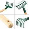 KADAX Metal Garden Rake 6-Tine Handle