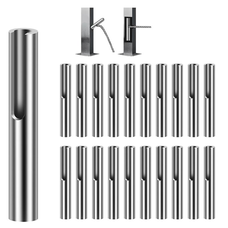 

2025 Trend 20Pack 1/8In Invisible Cable Railing Kit,Swageless Cable Railing Kit,Cable Railing Invisible Terminal Fixed End Hardw серебряный