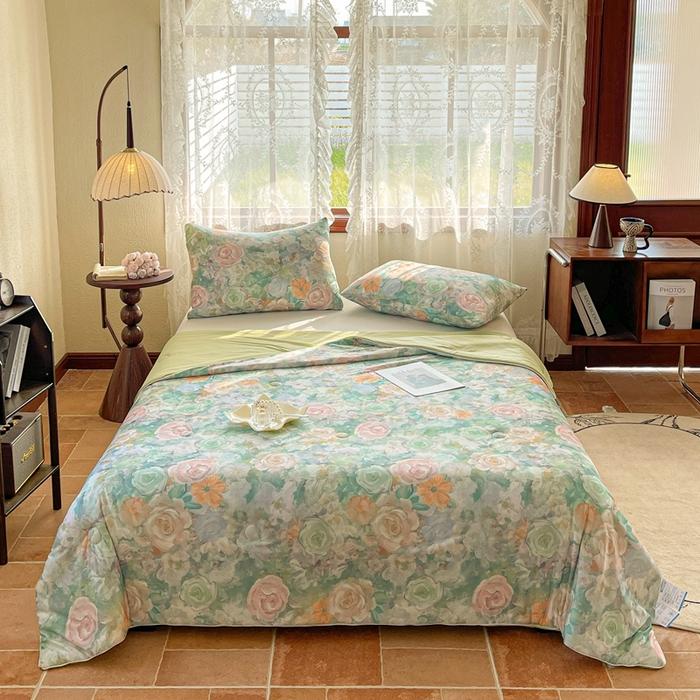 2025 new class A cool silk summer quilt air conditioner quilt summer cool quilt machine washable single double summer thin 150x200cm 1pcs