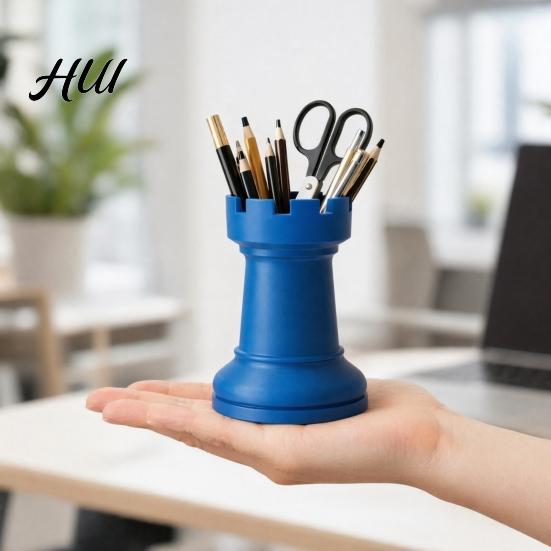 Chess Piece Design Pen Holder Holder, Makeup Brush Organizer, Minimalist Desk Decor, Multifunctional Organizer for Pens Brushes Dried Flowers,