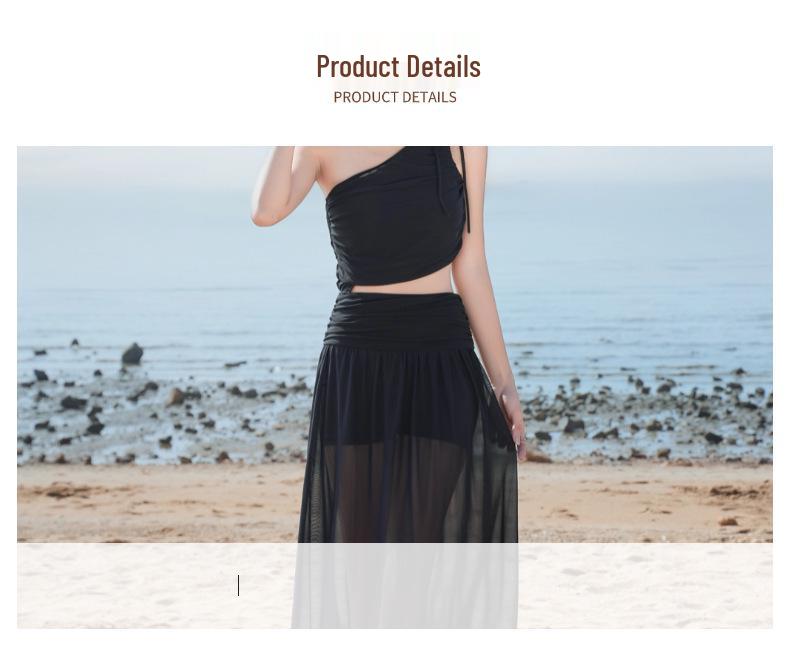 Luxury Red Off-Shoulder Thai Bikini with Long Skirt - Women's Sexy Resort Swimwear