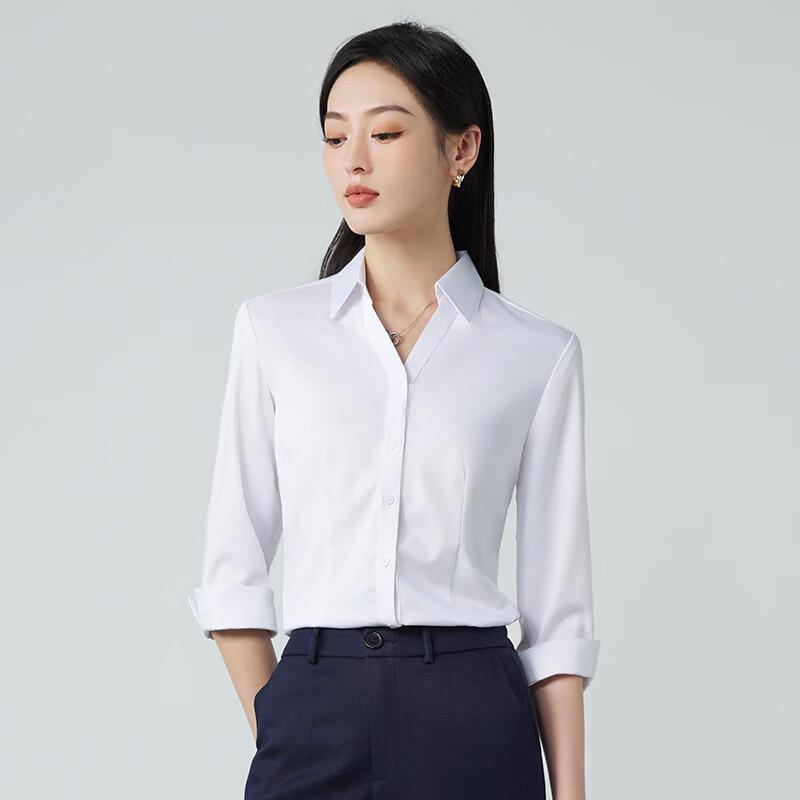 Treluoman Women's V-Neck 3/4 Sleeve Business Blouse
