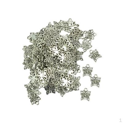 100 Pieces/ Pack Filigree Hollow Out Butterfly Shape Charm Pendant Jewelry DIY Making for Necklace