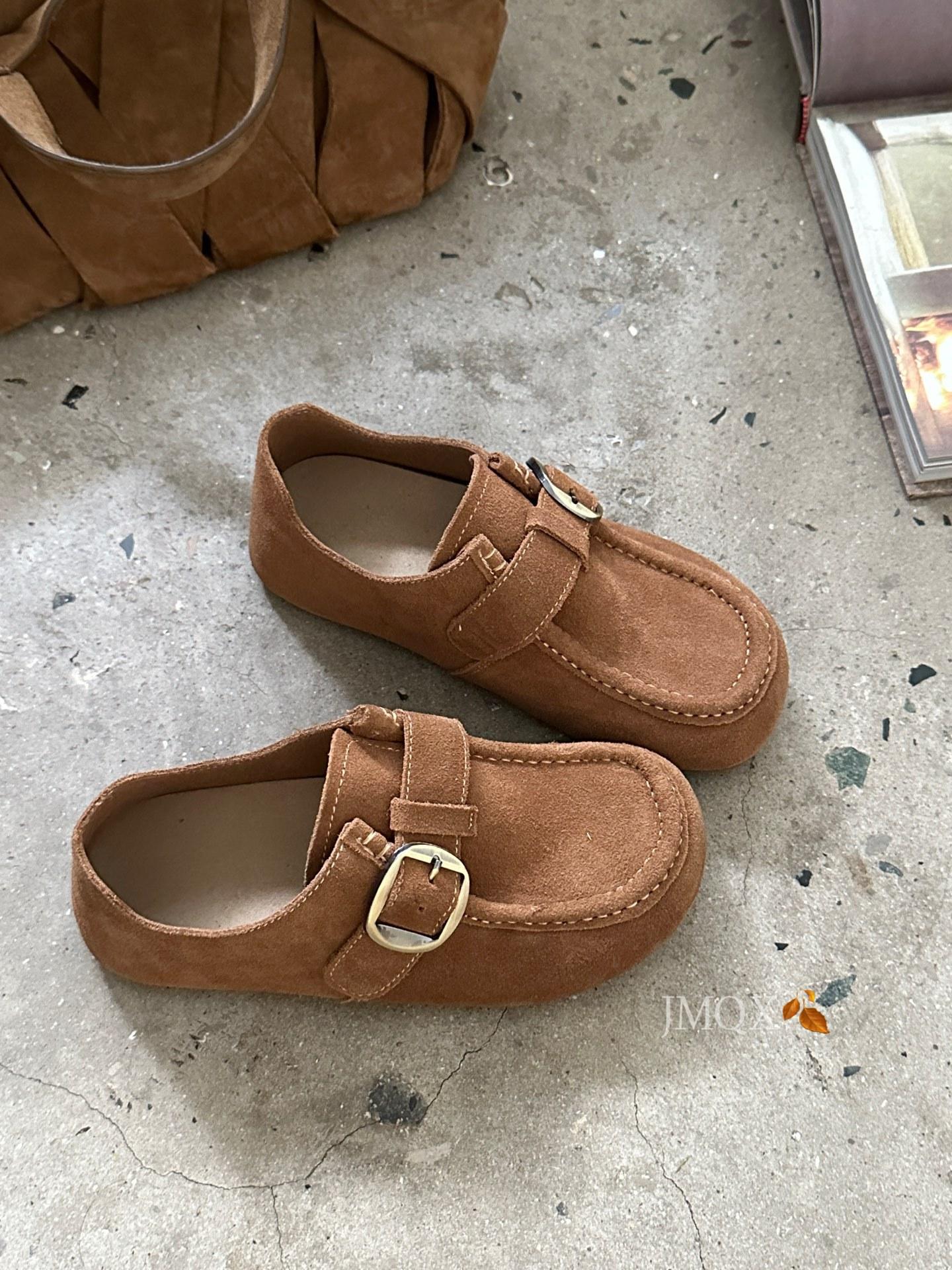 

Ретро замшевые туфли на платформе Boken женские 25 осень новые мягкие туфли-бини на мягкой подошве французские высококлассные повседневные туфли-бини 35