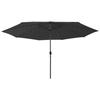 VidaXL Garden Parasol with LED Lights and Metal Pole, Patio Sunshade, Sun Shelter, Terrace Parasol 312536