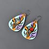 January Red Garnet Stone Silver Finish Multi Electroformed Drop Earrings Jewelry V-98