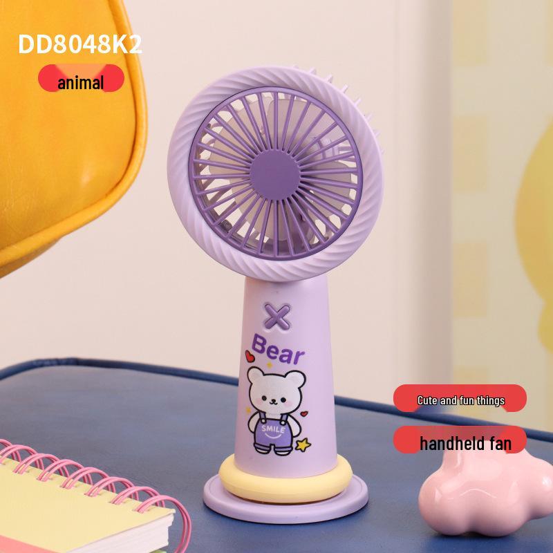 

Three-Speed Cartoon Handheld USB Rechargeable Fan for Kids - Portable Summer Outdoor Use Color Box + USB Charging Cable