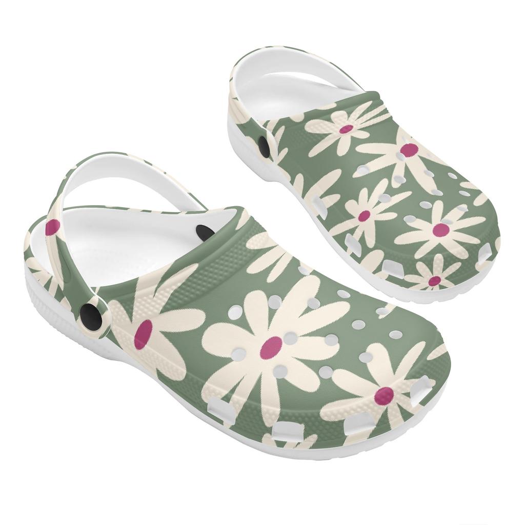 Allover Print EVA Clogs Adult Unisex Flexible Lightweight Slip On Casual Shoes Soft Sole Summer Sandals Lightweight Daily Wear