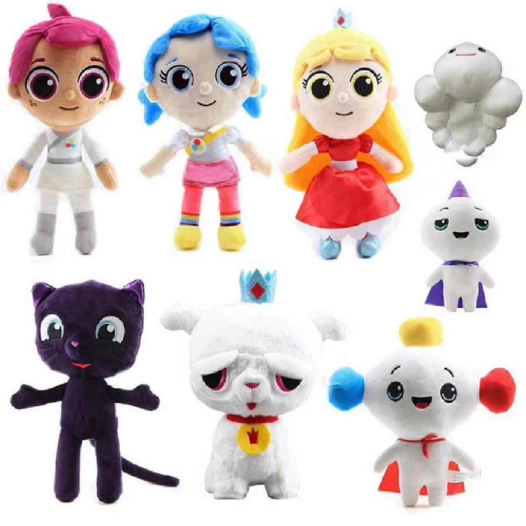 Peluche Gatto Regno Arcobaleno 30cm Pupazzo Animale di Peluche Cartone Animato Carino Regalo di Compleanno per Bambini