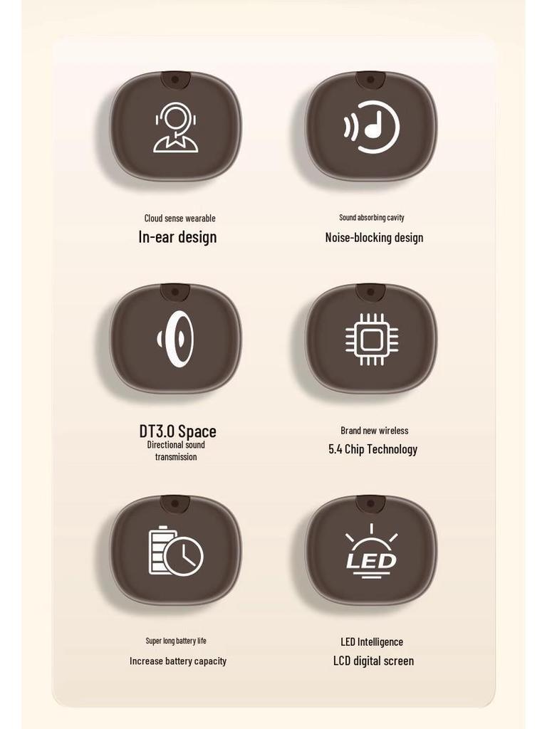 Y19 Invisible Wireless Bluetooth Earbuds: Comfortable In-Ear Design, Ultra-Long Battery Life, Noise Cancelling for Side Sleep