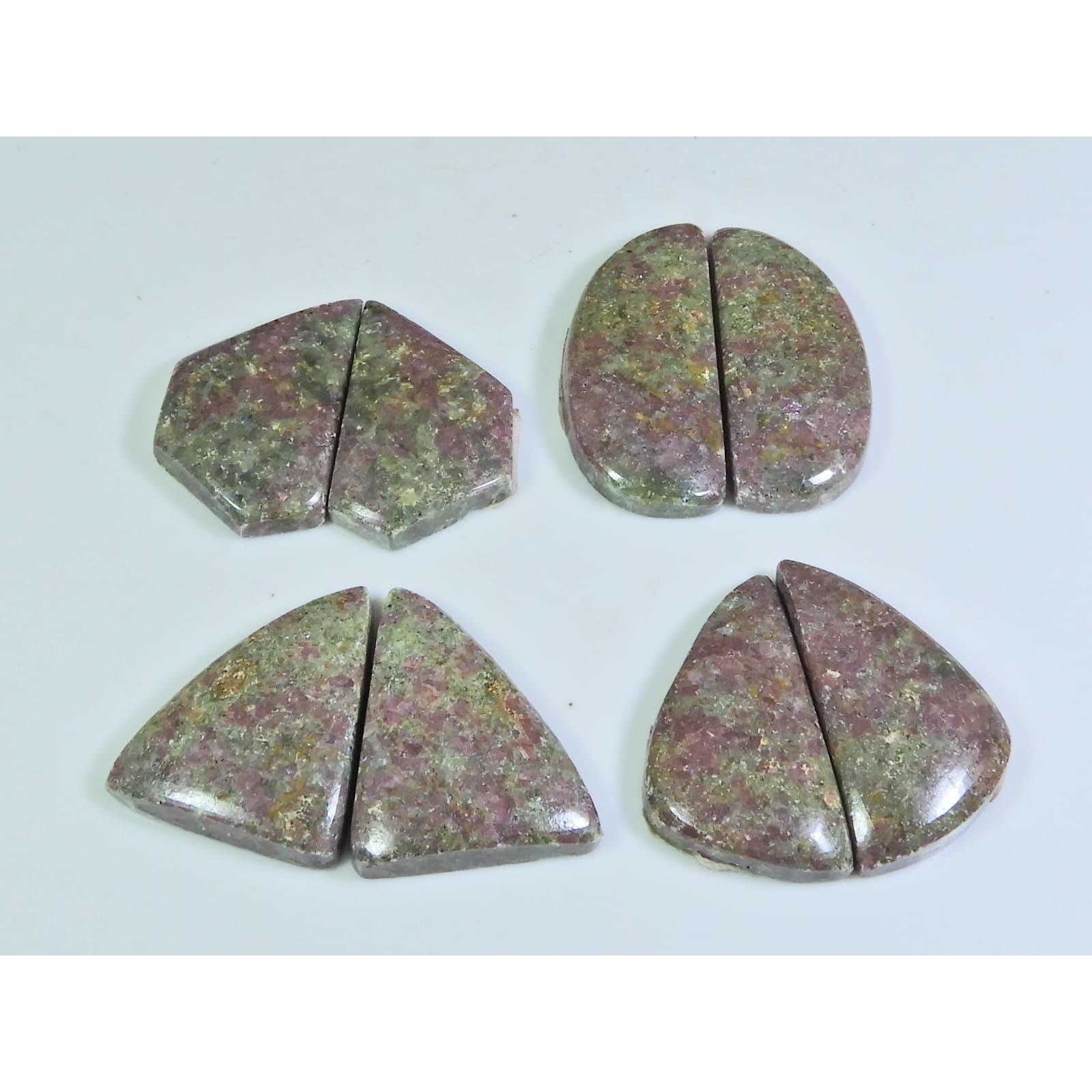 

24-25 MM Natural Rhodonite Matched Pair Fancy Loose Gemstone 4 Pair Lot A-598