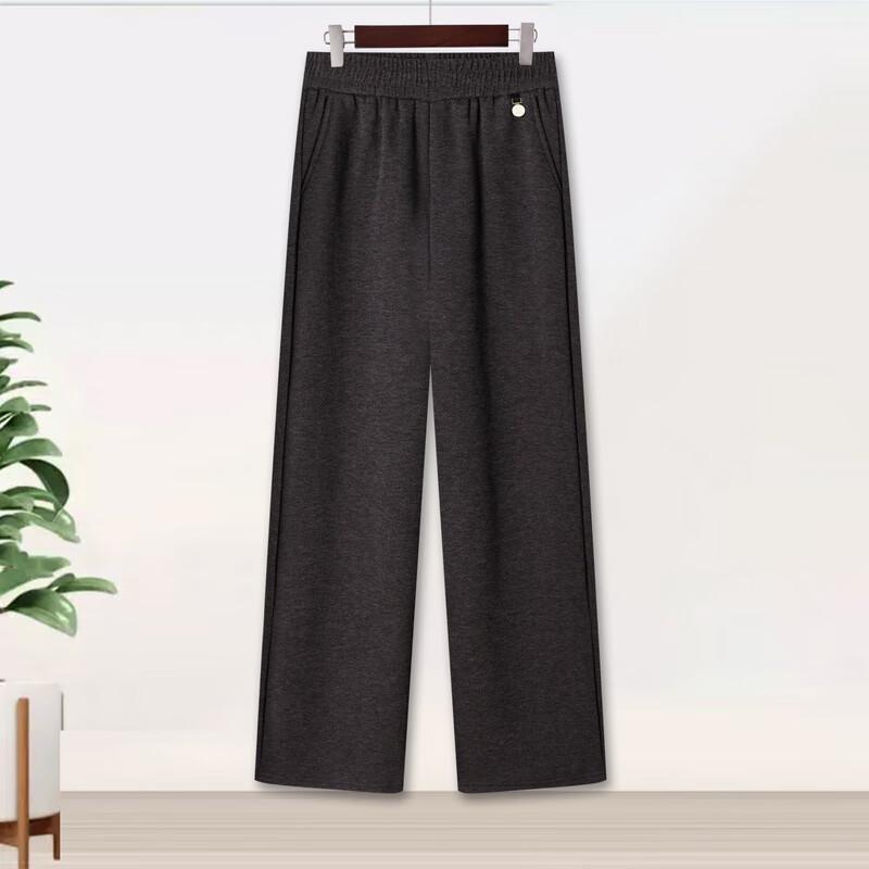 YALU Women's Mid-Aged Fleece-Lined Straight-Leg Winter Pants