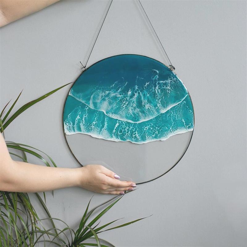 

1 шт., пляжная тема океана, декоративная настенная подвеска из акрила, повседневное украшение, подвесное летнее украшение с волной