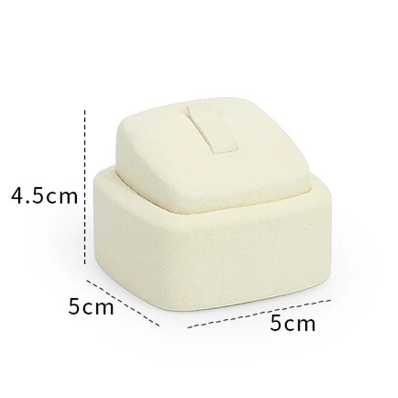

Rice White Jewelry Display Rack Counter Necklace Earrings Rings Display Storage Props Microfiber Diamond Pearl Organizer Stand