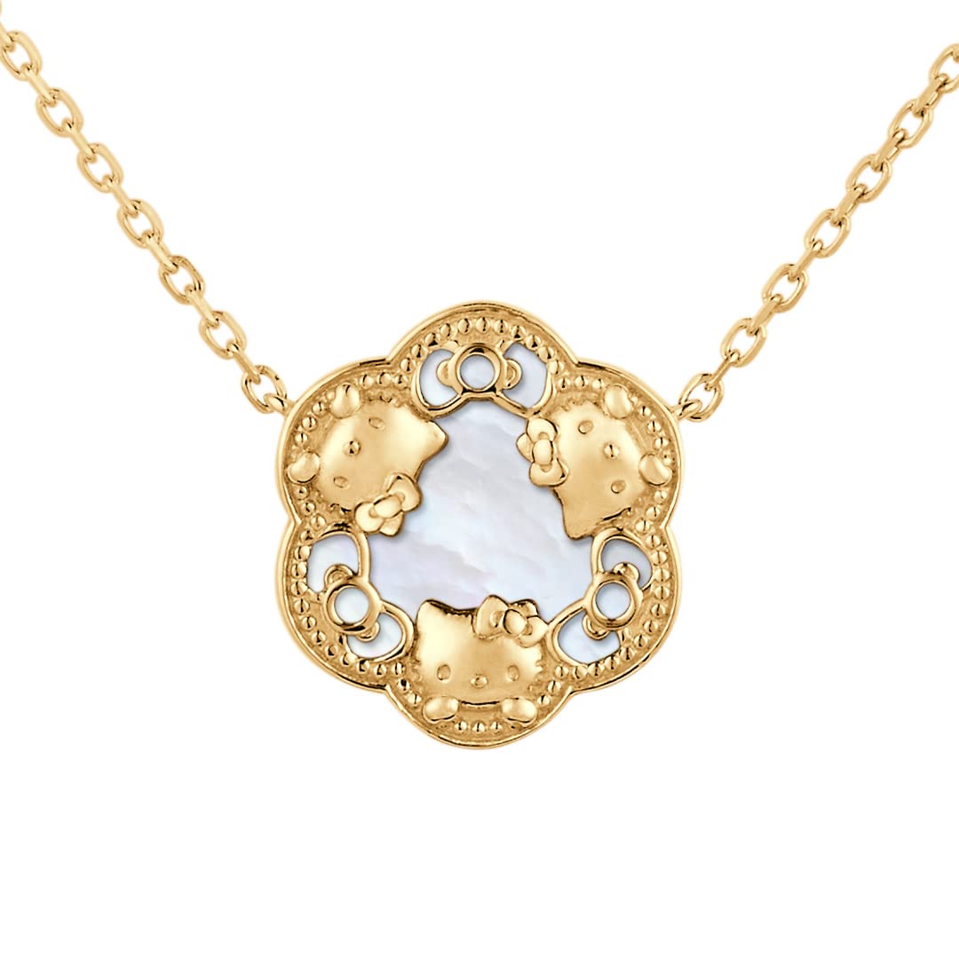 

Sanrio Characters Goods Hello Kitty Necklace Silver Gold Accessories Jewelry Present [U-Treasure] (Yellow Coating) Women s