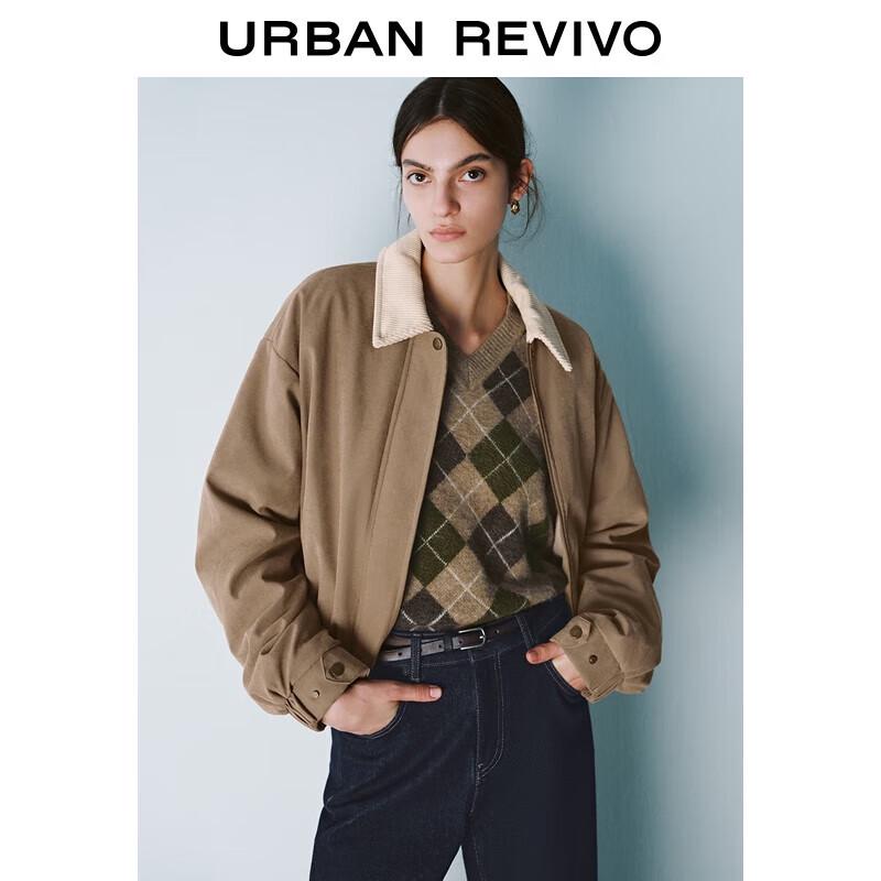 

Женская стеганая куртка UR 2025 с вышивкой и цветными блоками L