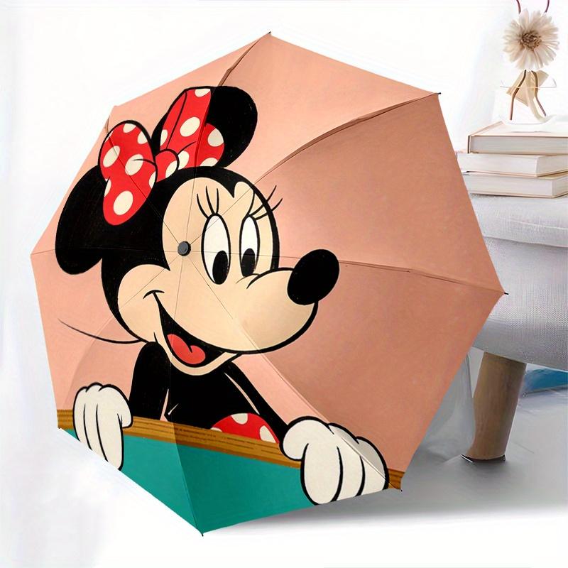Minnie Mouse, Automatic Opening and Closing Umbrella, Compact Travel Umbrella, Lightweight and Portable, Suitable for Beach Commuting Busine