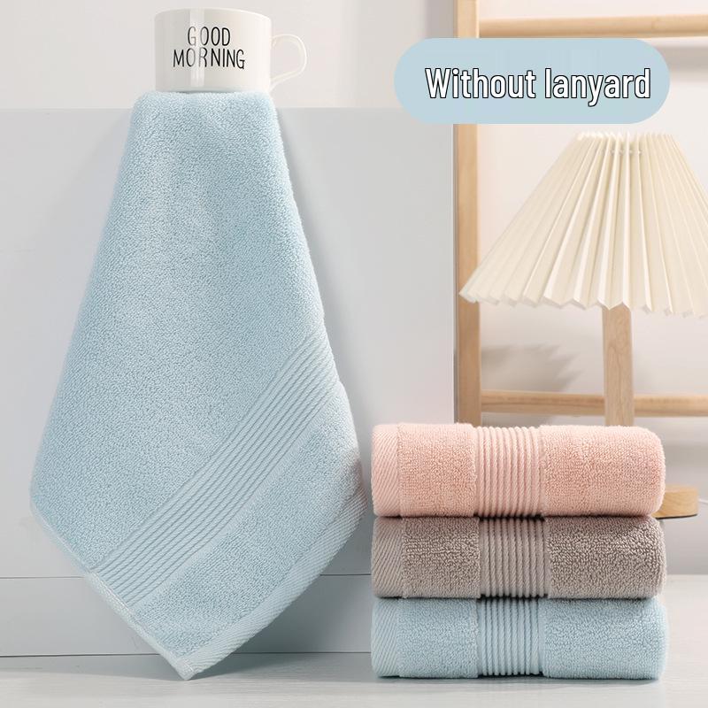 

Премиальное квадратное полотенце класса А из чистого хлопка - Мягкое, Плотное, Впитывающее и с петлей для подвешивания для домашнего использования или для детского сада 0527-Blue