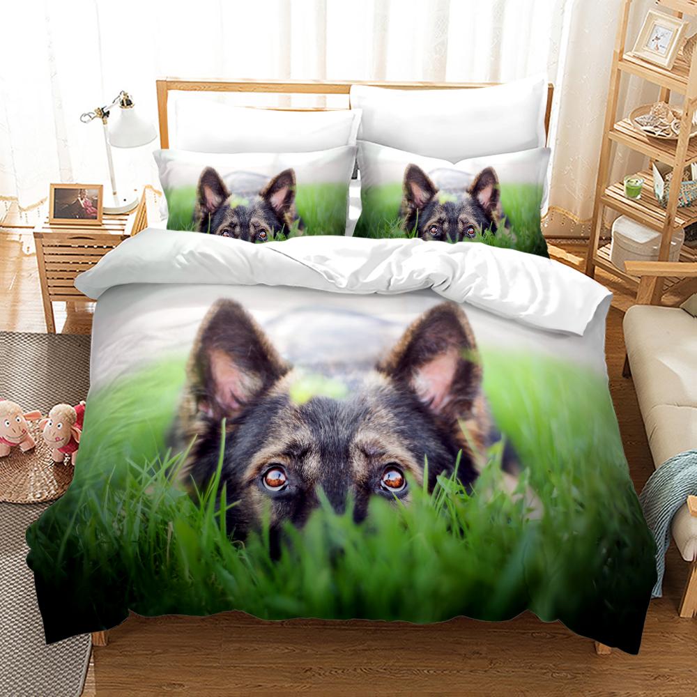 

Dog Duvet Cover Set White Dog Pink Flower Pattern King Queen Size Polyester Quilt Cover For Kid Teen Bedding EU single(135x200cm)