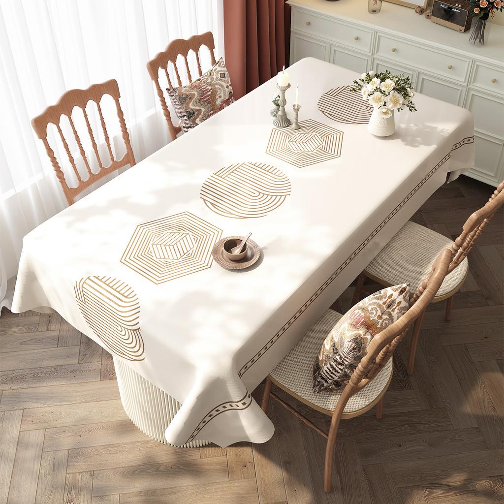 Ethnic Style Waterproof Tablecloth Family Gathering Oil Proof Wash Free Dining Table Mat Easy To Maintain Thick Anti Slip Desktop Protective Cover