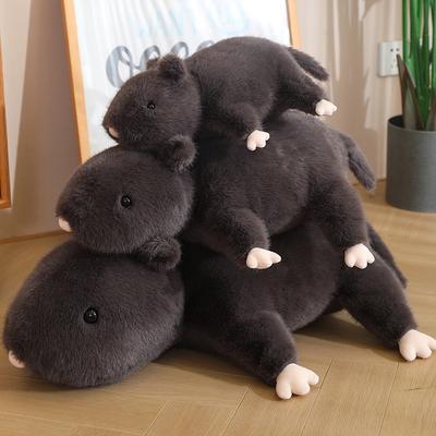 35/50/70cm Simulation Große Schwarze Maus Plüschtiere Lustiges Liegendes Rattenkissen Stofftierpuppen Interessante Raumdeko Geschenk
