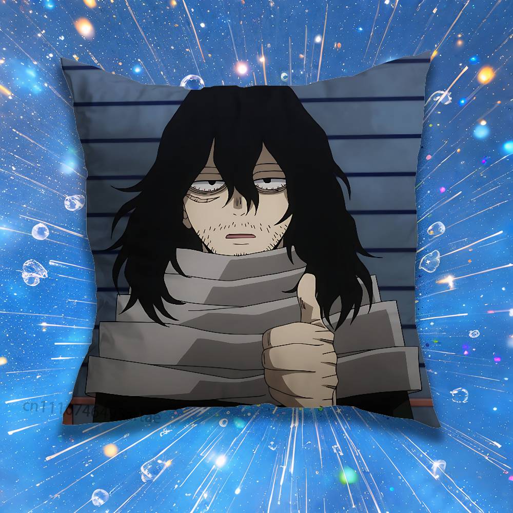 MHA AAizawa Shouta My HHero Pillow Case For Home Bedroom Car Office Decoration Living Room Sofa Cushion Cover Suitable