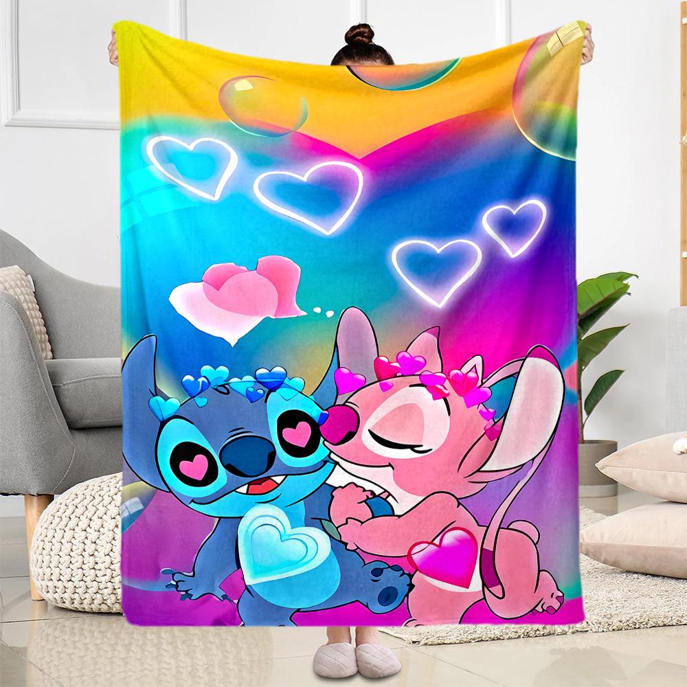 Stitch Angel Blanket Warmthful Decor Suitable for Couch Chair Seaside for All Occasions Playful Design Perfect Gift for Relatives and Friends