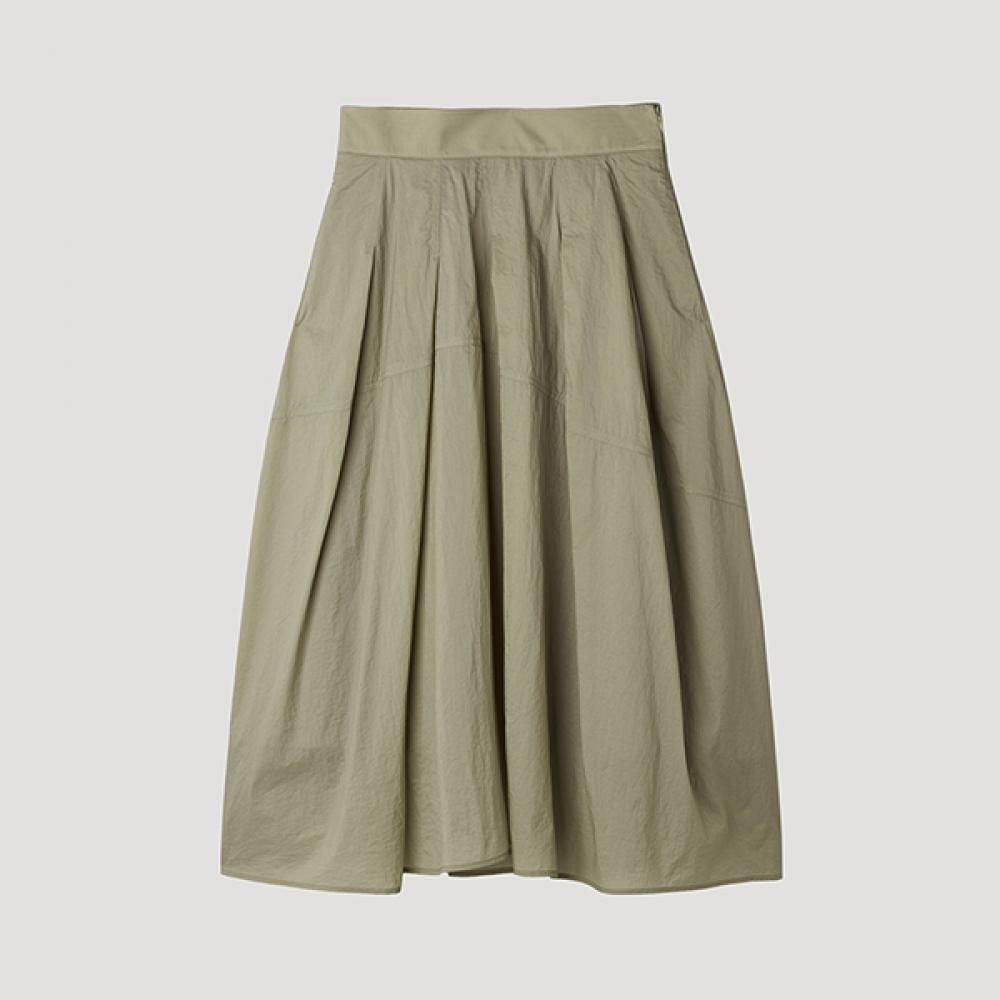 

[She S miSS] Pleated Flare Long Skirt SwwSkp22110 Lk light khaki/77