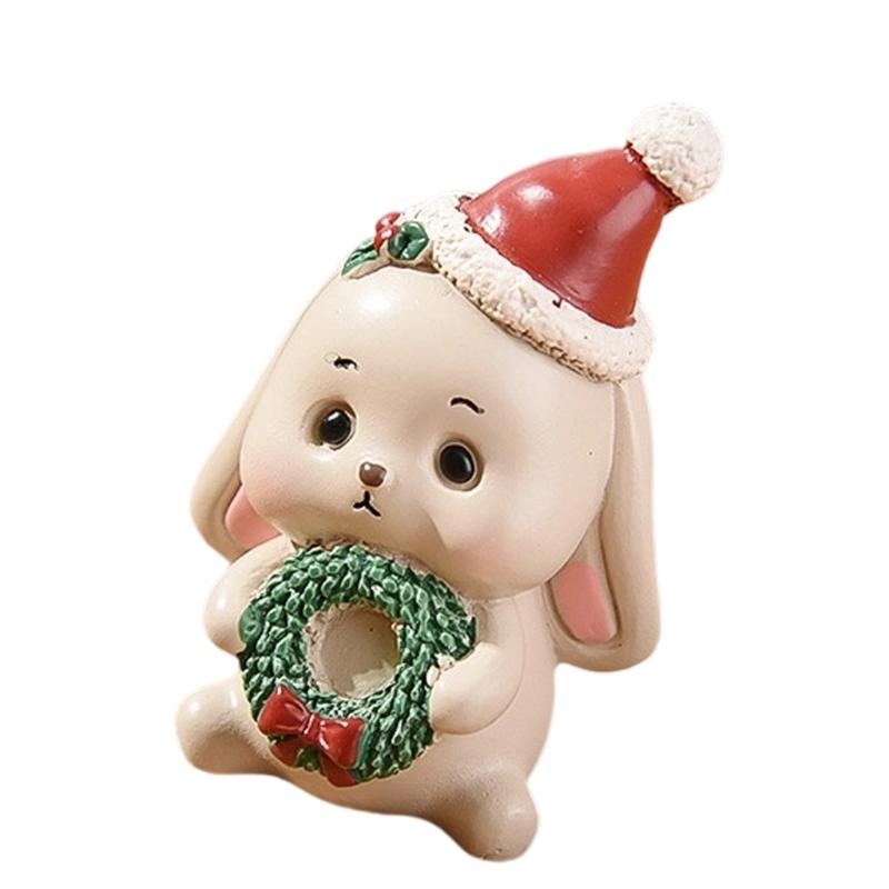  Hand Carved Christmas Resin Animal Figurines Durable Home Decorations
