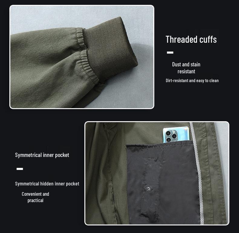 Baumwoll-Camouflage-Arbeitskleidungs-Set: Verschleißfeste Baseballjacke und Stretchhose für Frühling/Herbst zum Arbeitsschutz und Schweißen.